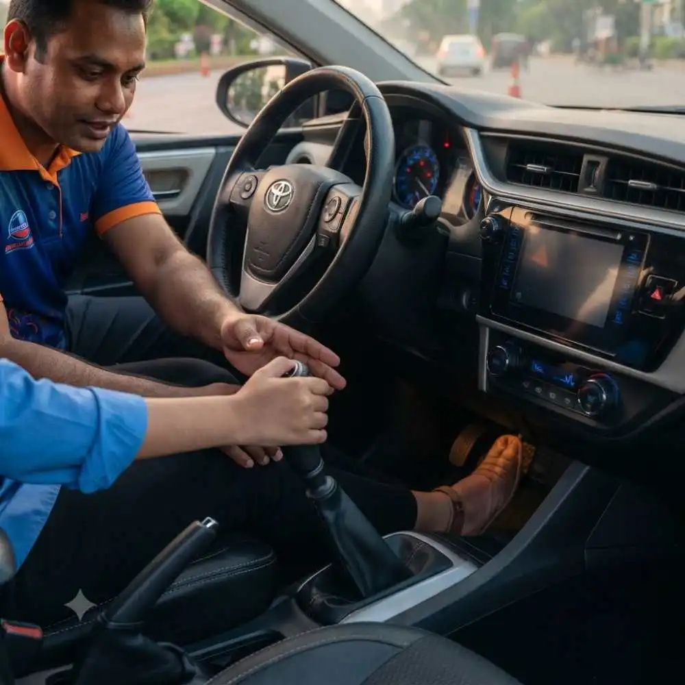 Manual Car Driving Practice on Real Roads