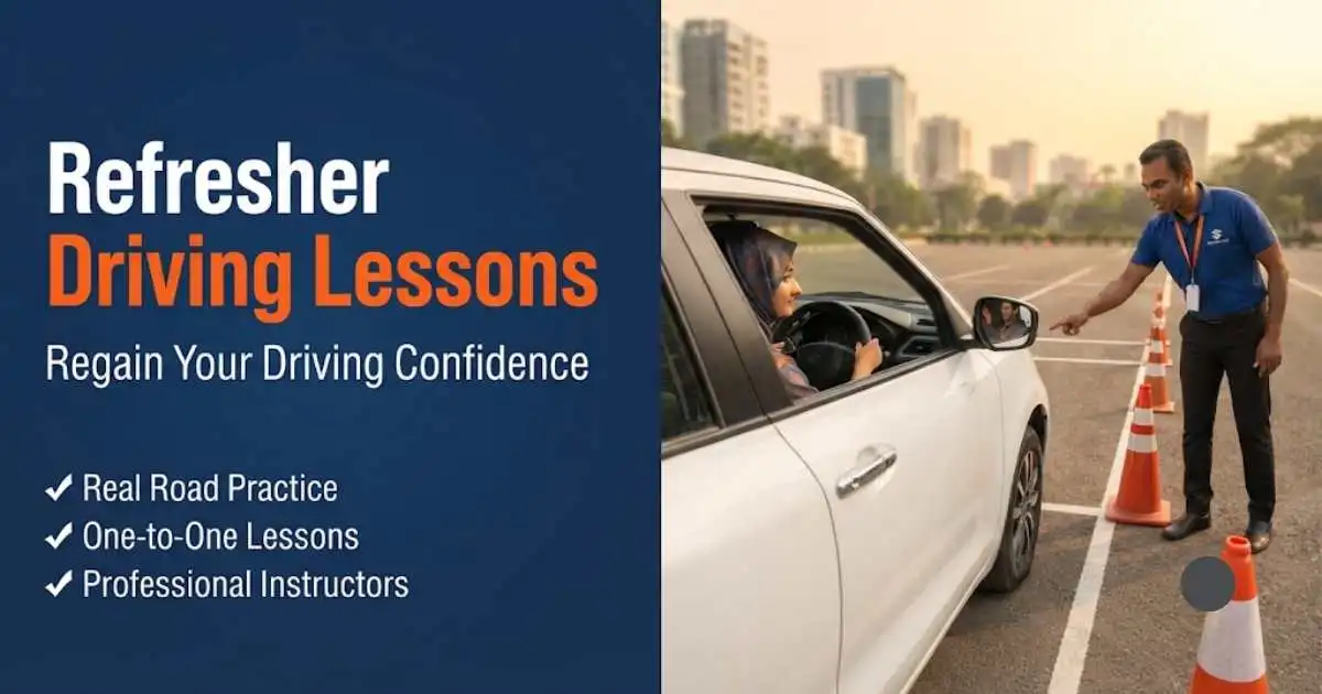 Professional refresher driving lessons in Mirpur Dhaka with one-to-one instructor guidance, real road practice, parking training and confidence building